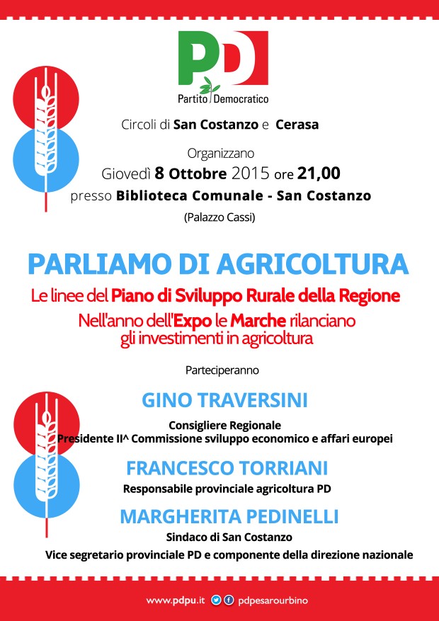 Agricoltura, tour del Pd per parlare delle opportunità del Prs Marche