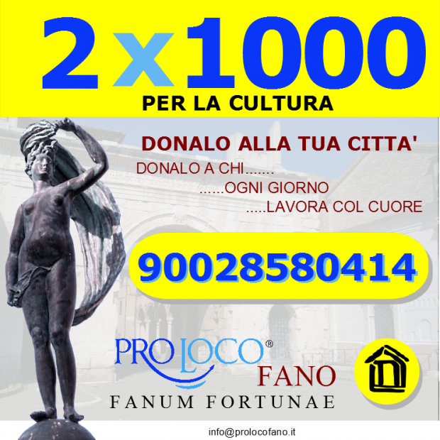 2×1000, un supporto in più agli eventi organizzati dalla Proloco di Fano