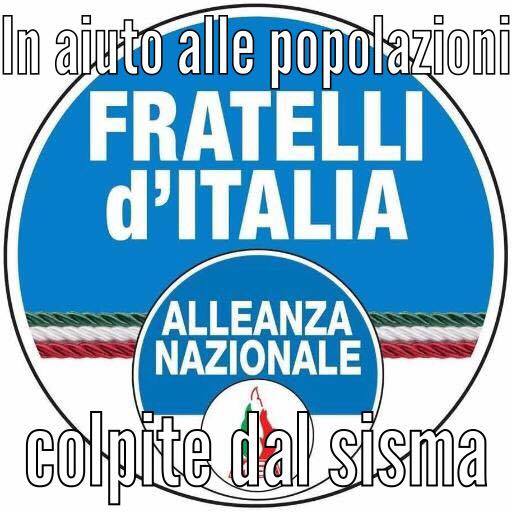 Fratelli d’Italia di Pesaro-Urbino in aiuto alle popolazioni colpite dal sisma