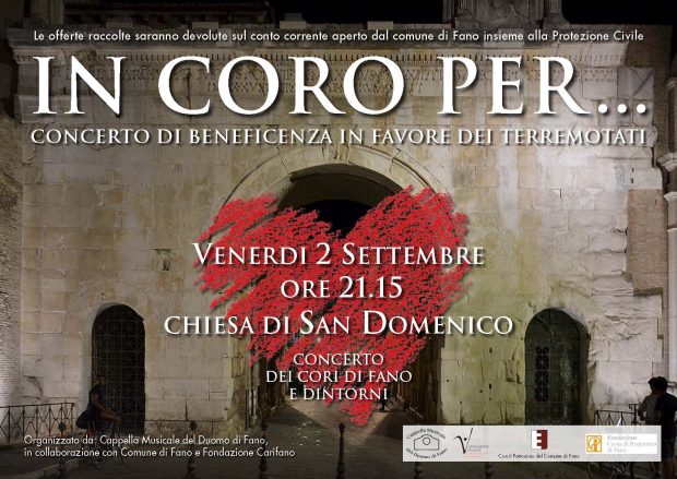 Fano, nel weekend due iniziative pro terremotati