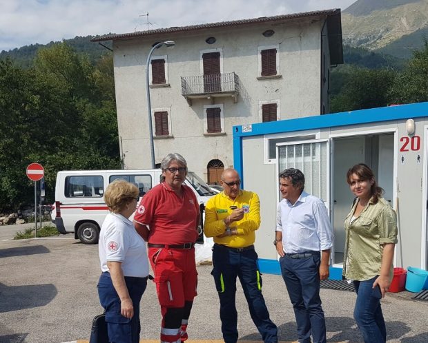 Il sindaco Seri in visita ad Arquata del Tronto