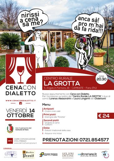 Questa sera torna l’appuntamento con Cena con Dialetto