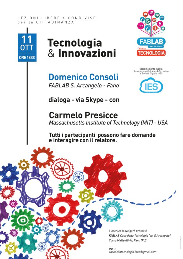 Fano, FabLab Sant’Arcangelo in collegamento col Mit