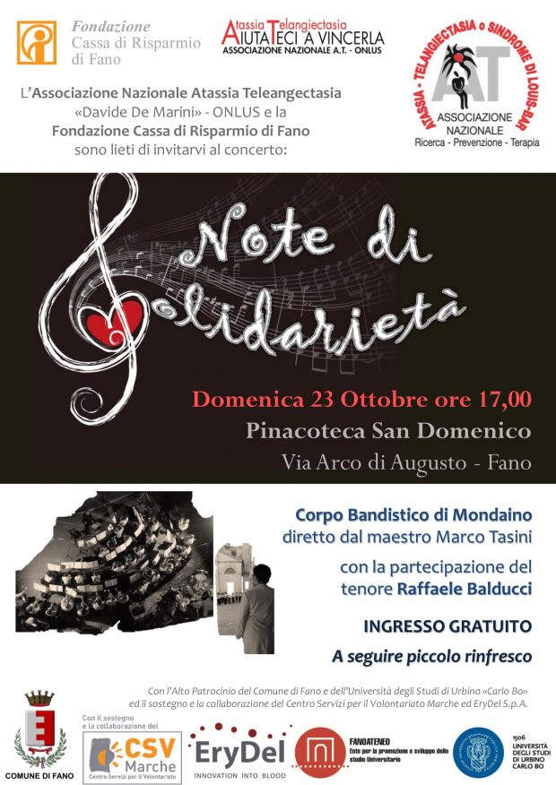 Note di solidarietà a sostegno dell’associazione nazionale Atassia Telangiectasia “Davide De Marini”