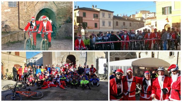 A San Lorenzo in Campo la passeggiata in bici con Babbo Natale alla scoperta delle eccellenze del territorio