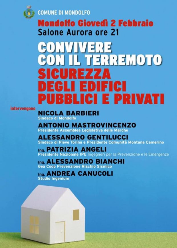 Terremoto e sicurezza, se ne parla a Mondolfo. Interverrà anche il sindaco di Pieve Torina