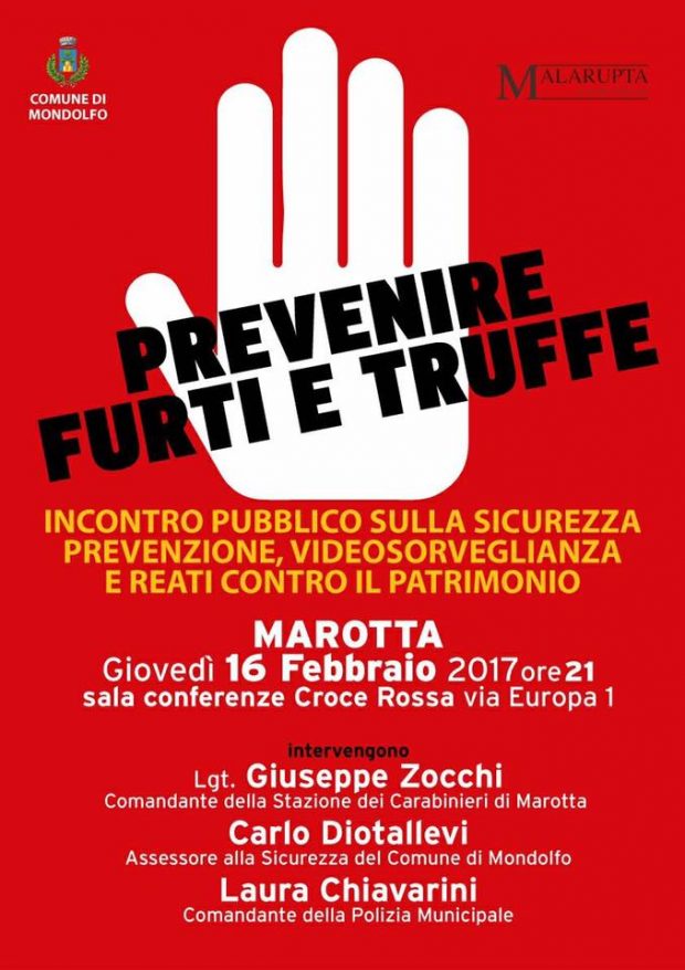 Prevenire truffe e furti, incontro a Marotta