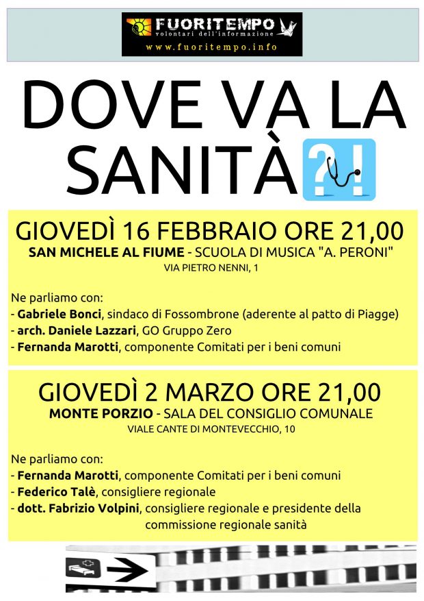 “Dove va la sanità?!”, se ne parla a Mondavio e Monte Porzio