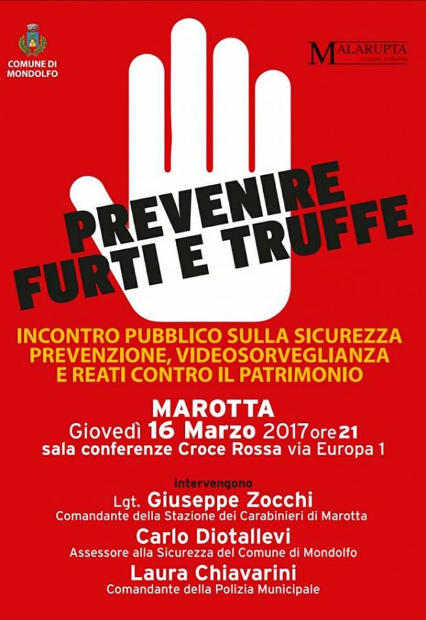 “Prevenire furti e truffe”, incontro a Marotta