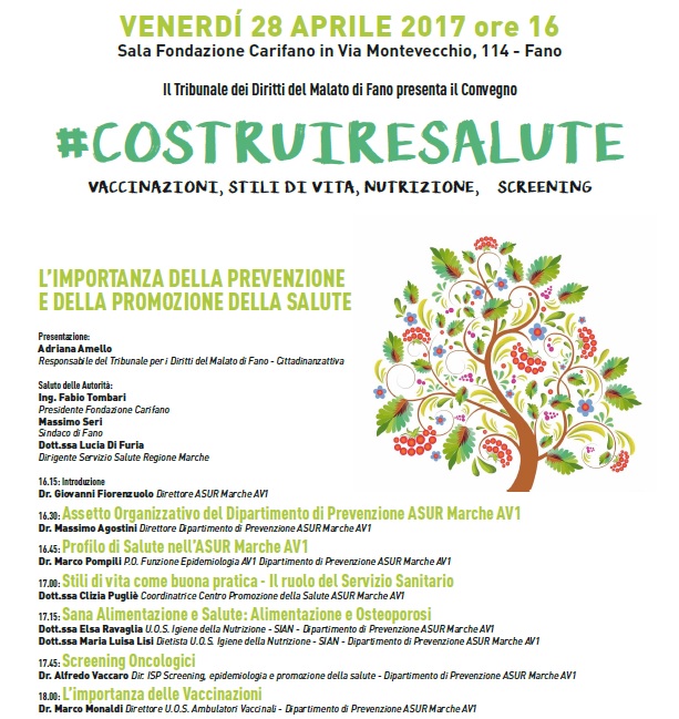 “Costruire salute”, un convegno sulla prevenzione a 360°