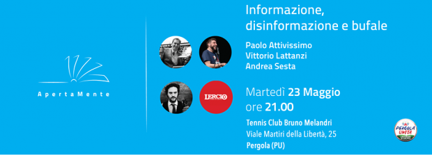 A Pergola si parla di informazione, disinformazione e bufale nel web con Attivissimo e gli autori di Lercio