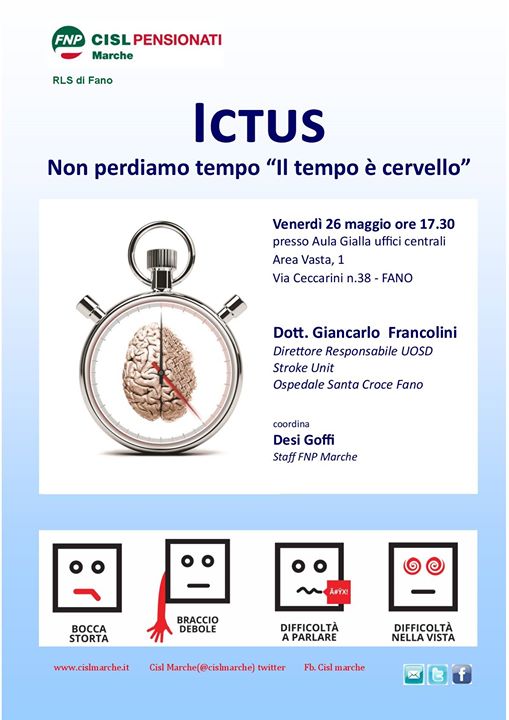 A Fano l’incontro “Ictus. Non perdiamo tempo  – il tempo è cervello”