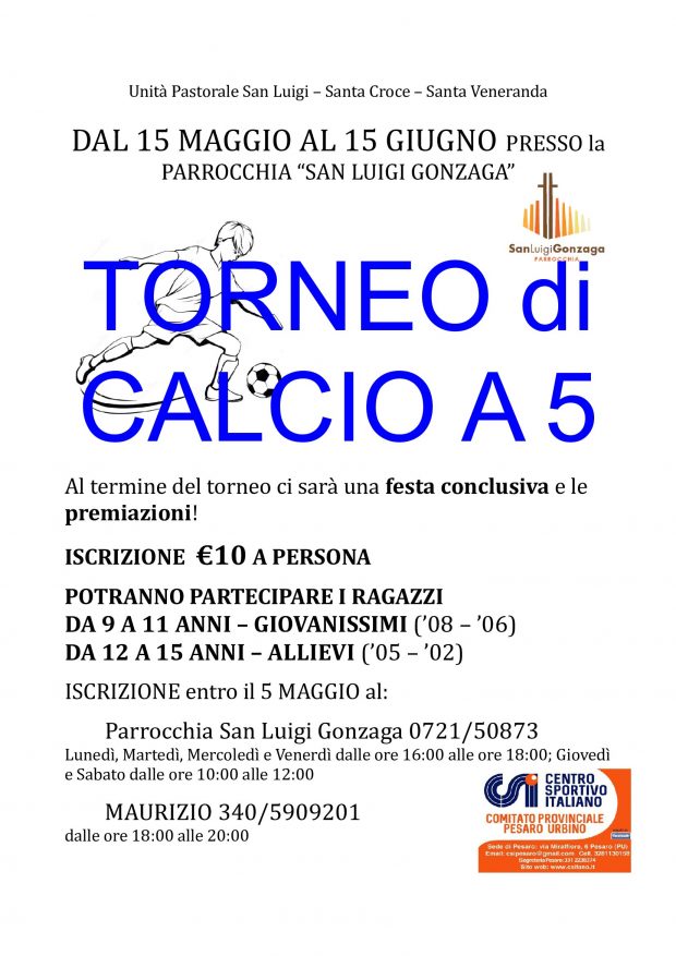 Tutto pronto per il torneo giovanile di calcio a 5 a Pesaro
