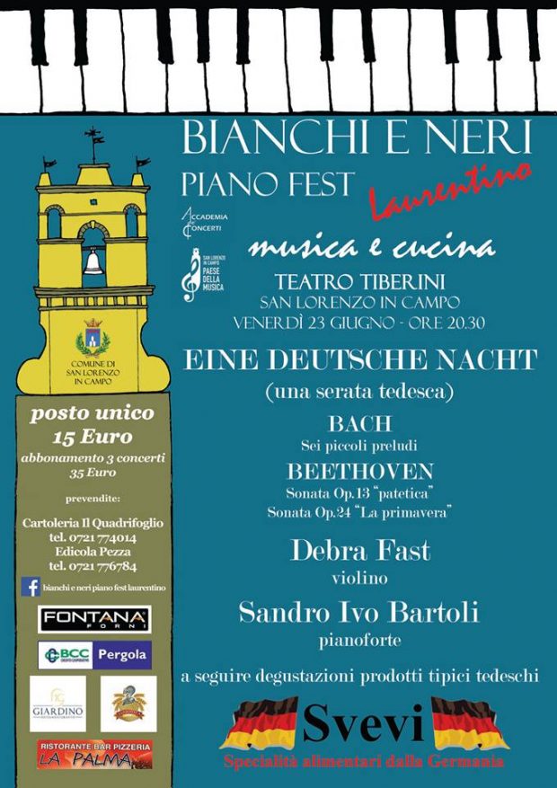 Bach e Beethoven, stinco di maiale, wurstel e birra: a San Lorenzo Una Serata Tedesca con Bianchi e Neri Piano Fest