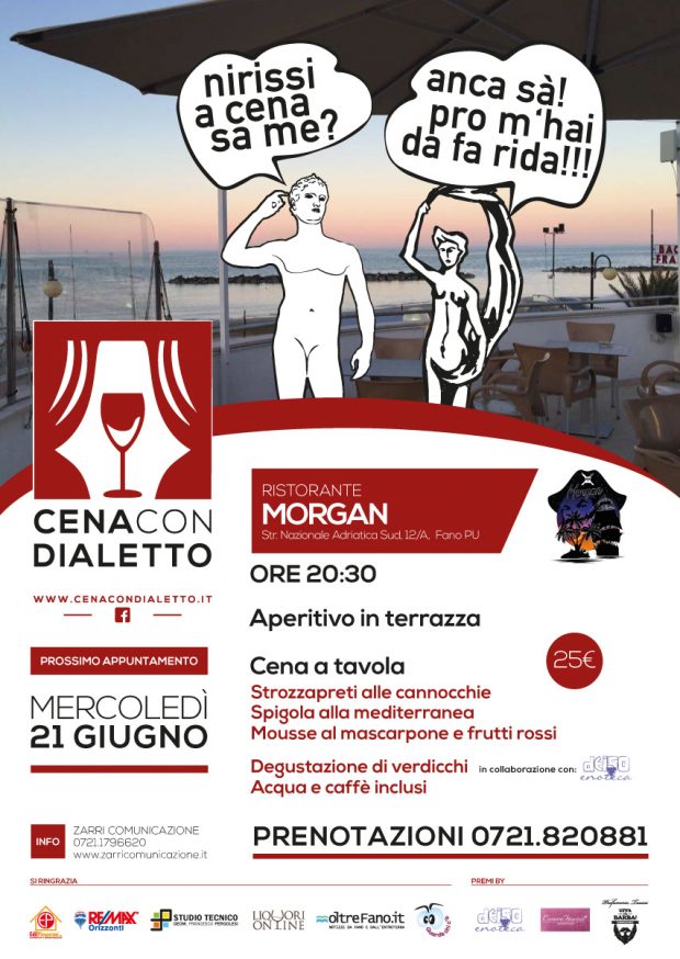 Cena con Dialetto al sapore di mare al ristorante Morgan