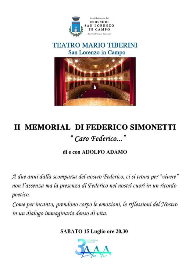 “Caro Federico”, al teatro di San Lorenzo in Campo si ricorda Federico Simonetti tra una lacrima e un sorriso