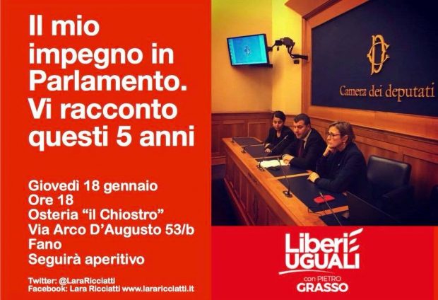 Ricciatti (Liberi Uguali): “Il mio impegno in Parlamento. Vi racconto questi 5 anni”