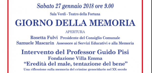 Giornata della Memoria, le iniziative a Fano