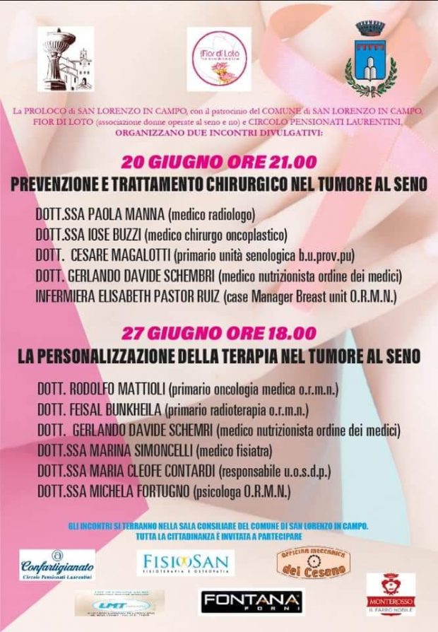 Tumore al seno, a San Lorenzo in Campo due incontri con medici e specialisti