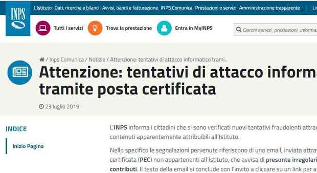 False Pec Inps, CNA allerta le imprese: “Attenzione alle truffe”