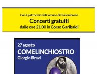 Sulle strade della Bellezza, a Fossombrone il concerto di Giorgio Bravi “Comelinchiostro”