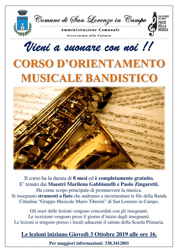 ‘Vieni a suonare con noi!’, a San Lorenzo in Campo riparte il Corso d’orientamento musicale bandistico