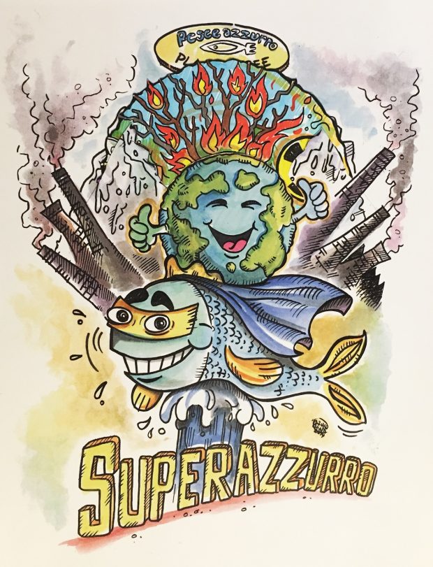 Il Pesce Azzurro salva il mondo nel nuovo carro che sfilerà nel Carnevale di Fano 2020