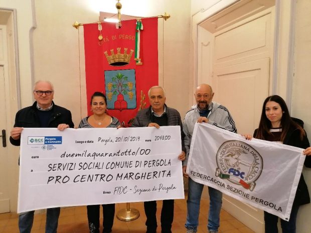 Dalla Federcaccia oltre 2mila euro al Comune di Pergola per i servizi sociali