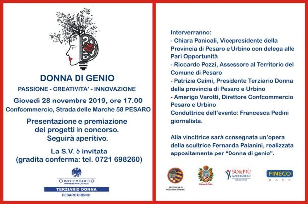 Confcommercio, premiazione della ‘Donna di Genio’