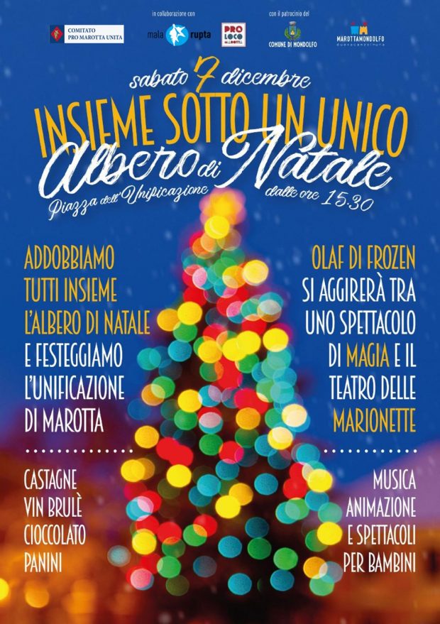 Insieme sotto un unico albero di Natale: a Marotta si festeggia l’unificazione