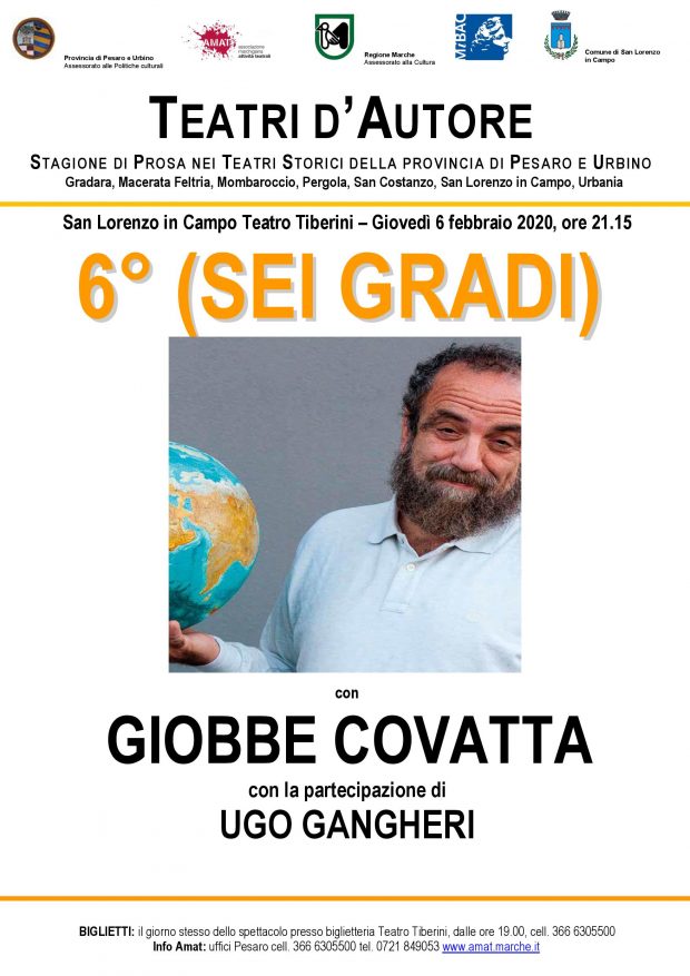 Al teatro di San Lorenzo in Campo Giobbe Covatta con 6° (sei gradi)