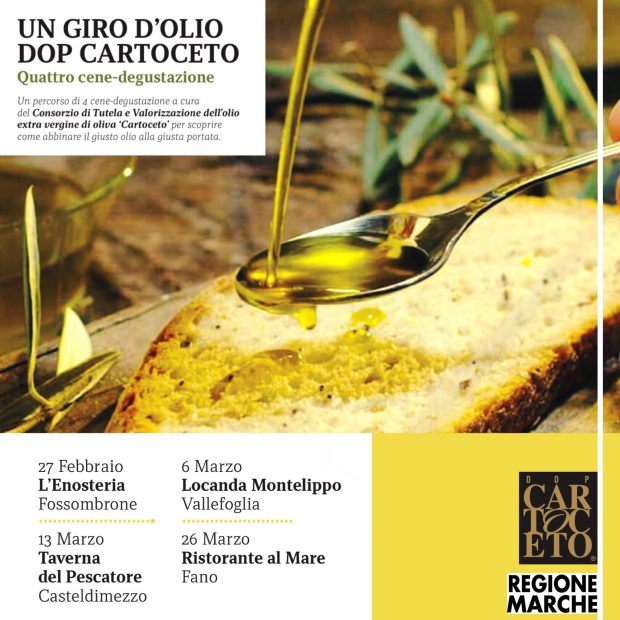 Un giro d’olio Dop Cartoceto, 4 appuntamenti con l’unica Dop olearia delle Marche