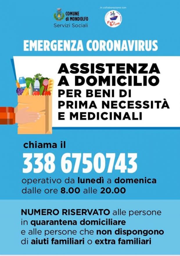 Mondolfo Marotta, assistenza a domicilio per beni di prima necessità e medicinali