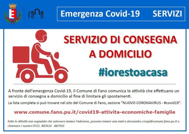 #restiamoaacasa, ecco la lista delle attività che svolgono servizio a domicilio a Fano