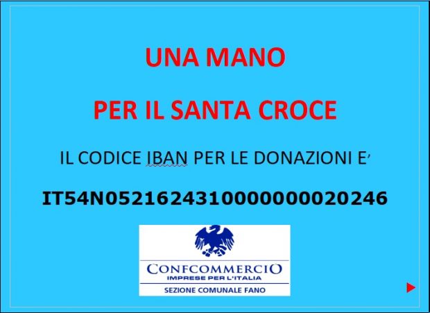 “Una mano per il Santa Croce”: raccolta fondi lanciata dalla Confcommercio di Fano