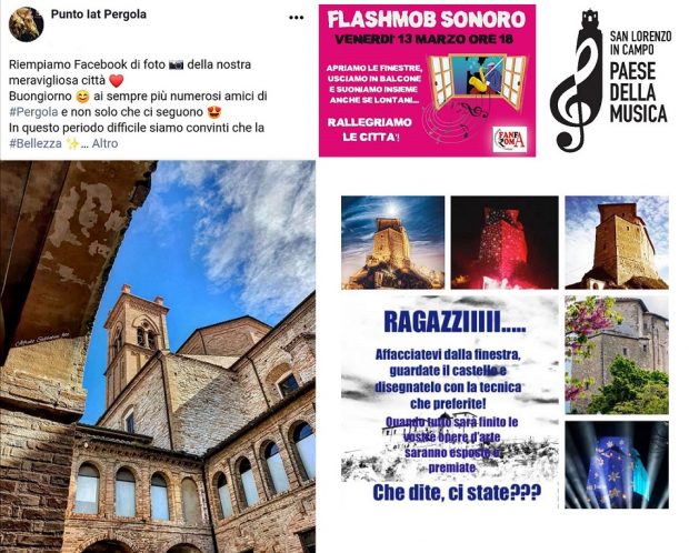 Emergenza Coronavirus: a Frontone, Pergola e San Lorenzo in Campo ‘andrà tutto bene’ tra foto e musica