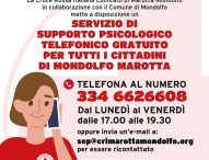 Mondolfo Marotta, Comune e Cri attivano servizio di ascolto e supporto psicologico