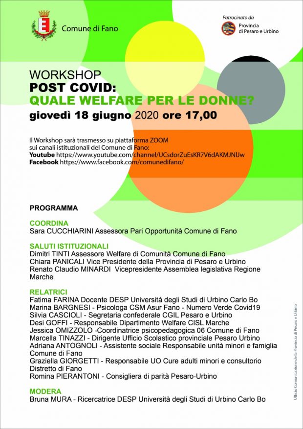 La condizione femminile dopo il lockdown, se ne parla a Fano in un workshop