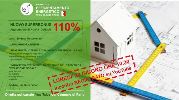 Fano, webinar informativo sul Superbonus 110% del Decreto Rilancio