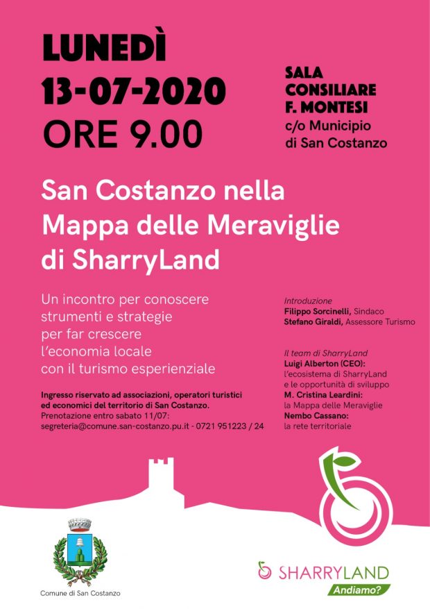 San Costanzo nella Mappa delle Meraviglie di SharryLand: incontro per far crescere l’economia locale con il turismo esperienziale