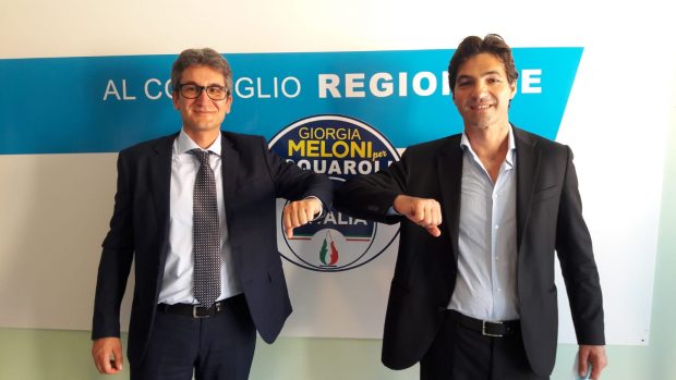 Baldelli con a fianco Acquaroli lancia le proposte per il territorio: “Diritti al cambiamento”