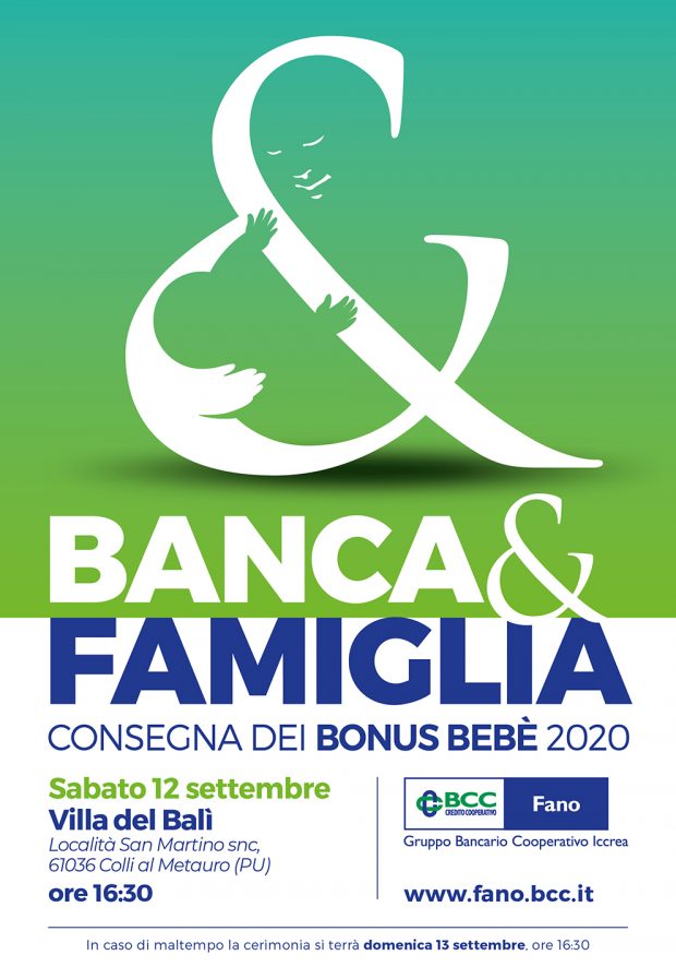 La Bcc di Fano investe sulla famiglia e premia i neogenitori: bonus bebè di 250 euro