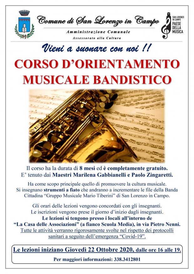 Torna il corso d’orientamento musicale bandistico