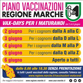 Marche, vaccini per i maturandi dal 2 al 6 giugno senza prenotazione