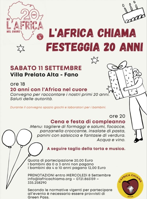 Fano, L’Africa Chiama festeggia 20 anni di attività