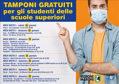 Marche: screening gratuito per studenti delle superiori. 15 postazioni tra sabato 15 e domenica 16 gennaio