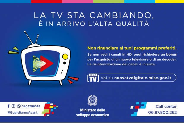 Da 8 marzo canali tv nazionali convertiti nel formato digitale: switch off Marche dal 15 al 24 marzo