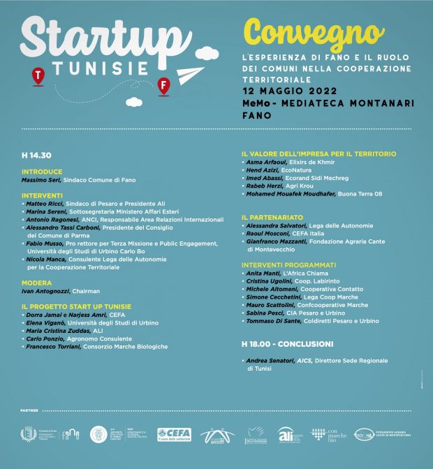 Startup Tunisie,Comune di Fano capofila di un progetto di cooperazione territoriale