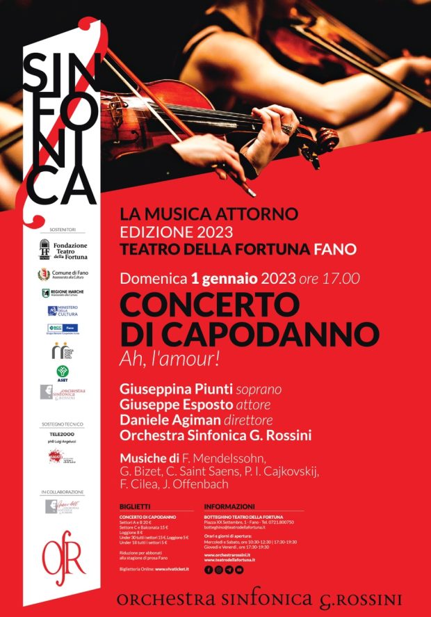 Doppio appuntamento col Concerto di Capodanno 2023 a Fano e Pesaro