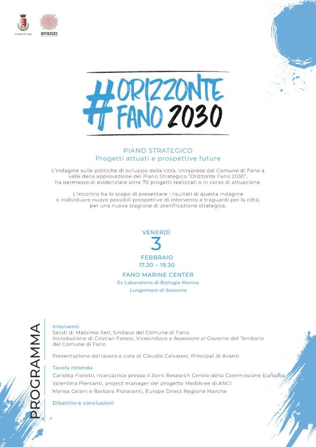 Piano strategico #Orizzonte Fano 2030: se ne parla il 3 febbraio al Fano Marine Center